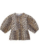 Ganni Leopard Peplum Tie Blouse
