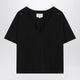 Loulou De Saison Black Cotton V-Neck T-Shirt