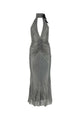 Alessandra Rich Grey Viscose Dress