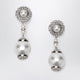 Alessandra Rich Silver-Tone Clip Earrings With Pearl And Crystal Pendant