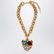 Alessandra Rich Gold-Tone Chain Necklace With Heart Pendant