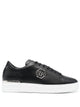 Philipp Plein Black Leather Sneakers