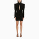 Alessandra Rich  Black Draped Silk Minidress