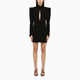 Alessandra Rich Black Draped Silk Minidress