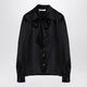 Alessandra Rich  Black Silk Shirt With Bow