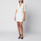 Alessandra Rich White Floral-Print Silk Mini Dress