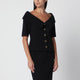 Alessandra Rich Off-Shoulder Black Wool Crêpe Jacket