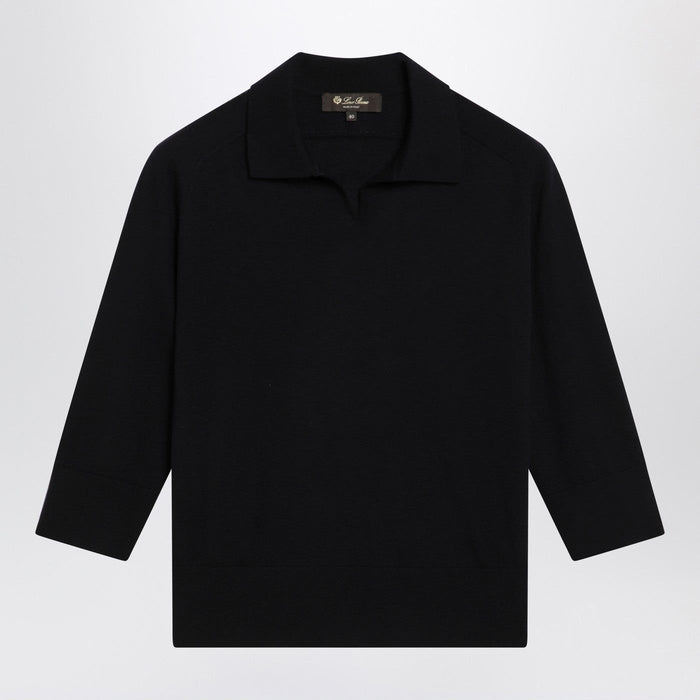 Loro Piana Navy Cashmere Polo