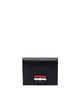 Thom Browne 3-Bow Double Card Holder In Pebble Grain Leather - L10, H8