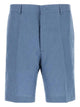 Fendi Cerulean Blue Linen Blend Bermuda Shorts