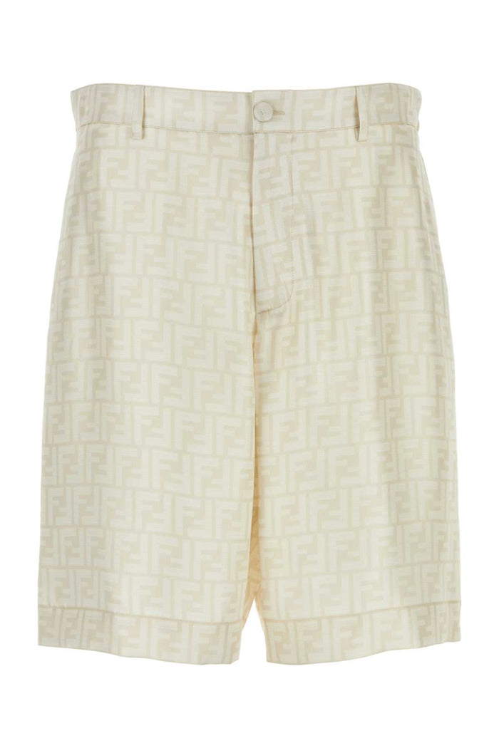 Fendi Embroidered Silk Bermuda Shorts