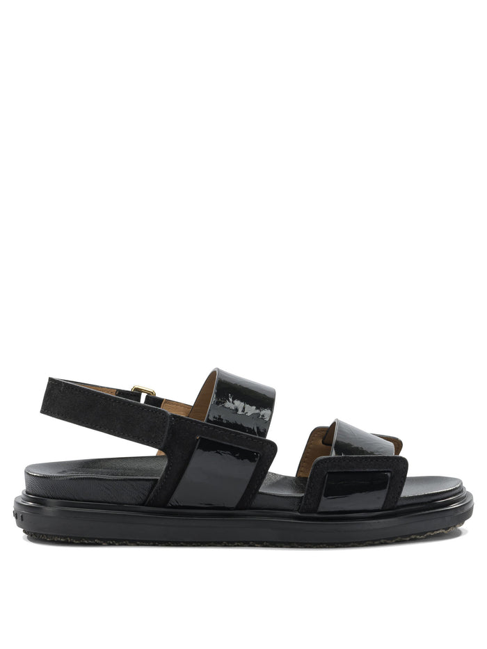 Marni Black Leather Sandals