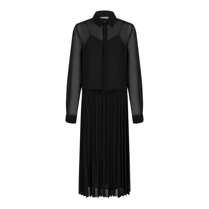 Ami Paris Black Polyester Shirt Dress