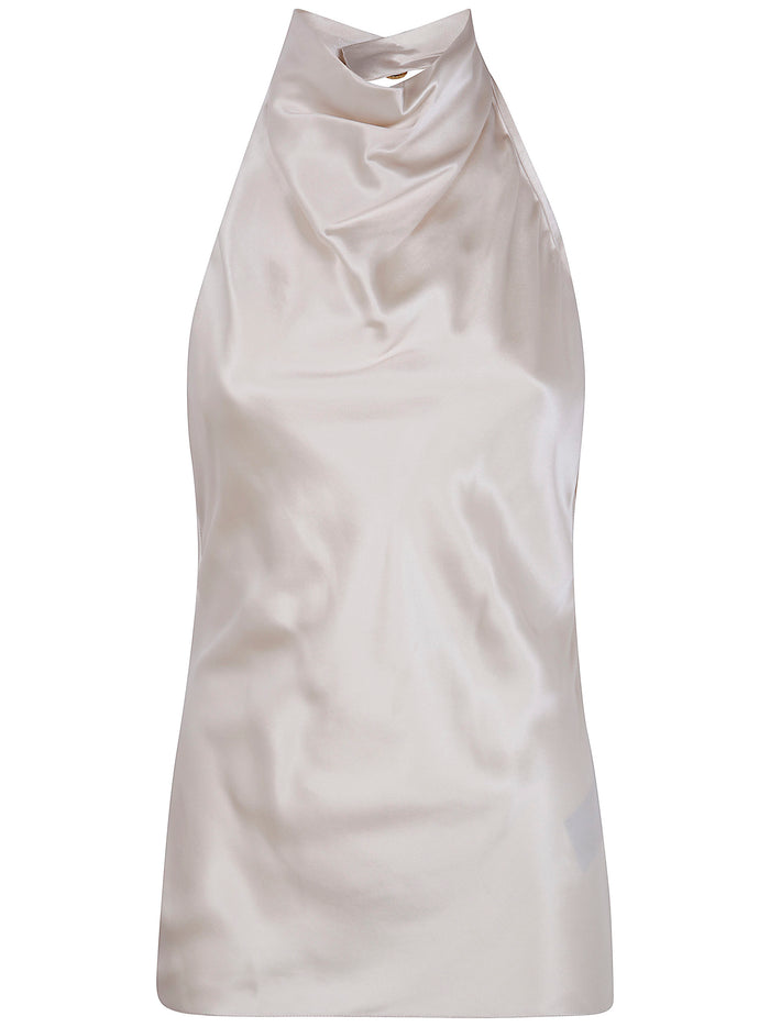 Balmain Halterneck Crepe Satin Top