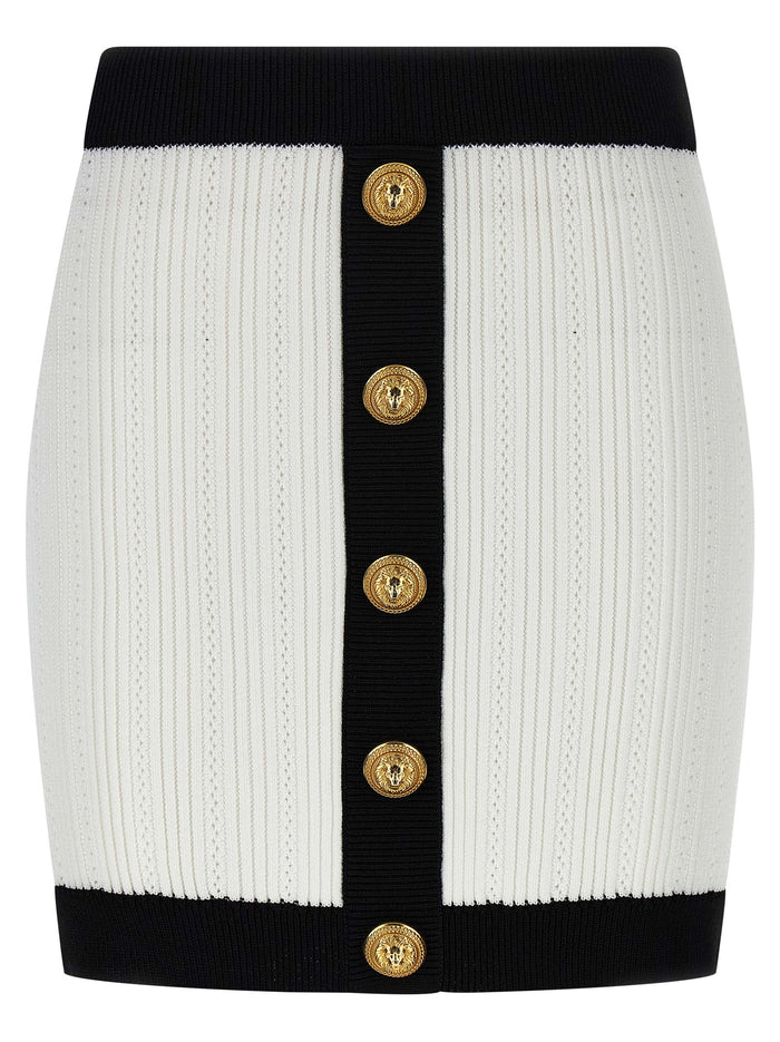 Balmain Two-Tone Miniskirt