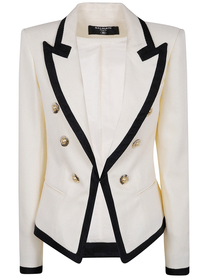Balmain One Button Fitted Natte Jacket