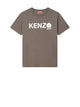 Kenzo Taupe Grey T-Shirt With White Print.