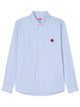 Kenzo `Boke Flower` Embroidered Casual Shirt In Seersucker Cotton