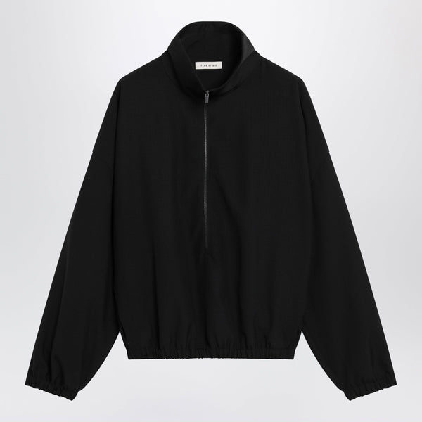 Fear Of God Black Ripstop Wool Jacket With Black Half Zip