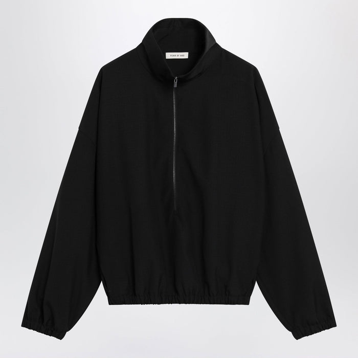 Fear Of God Black Ripstop Wool Jacket With Black Half Zip