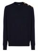 Balmain Blue Wool Crew Neck Sweater