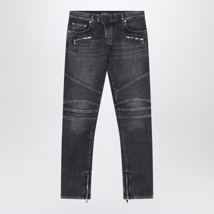 Balmain  Grey Washed Slim Biker Jeans