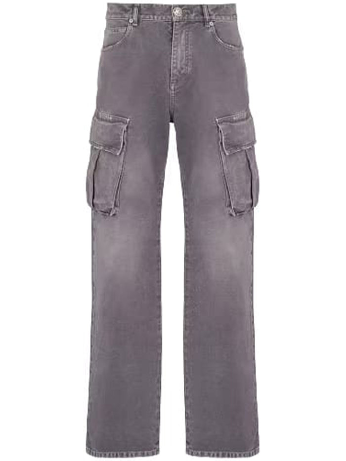 Balmain Grey Cotton Large Jeans