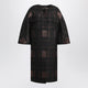 Max Mara Atelier Black Cocoon Coat In Jacquard Lamé