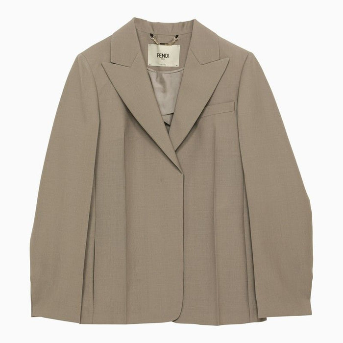 Fendi Dove Grey Mohair Blend Blazer