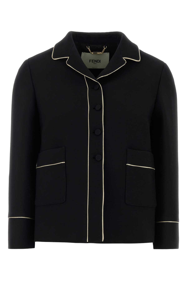 Fendi Black Wool Blend Blazer