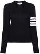Thom Browne Relaxed Fit Pullover With 4 Bar In Fine Merino Wool