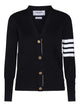 Thom Browne Navy Blue Wool Cardigan