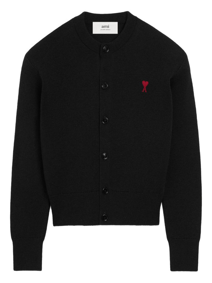 Ami Paris Cardigan Col Rond Avec Ami De Coeur