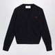 Ami Paris Navy Ami De Coeur Wool Cardigan
