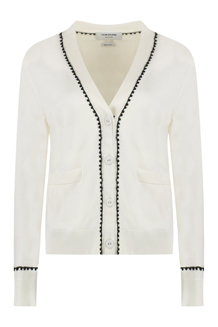Thom Browne Cardigan In Silk And Cotton