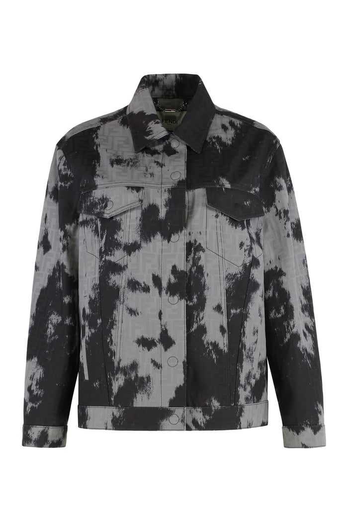 Fendi Black Animalier Ff Denim Jacket