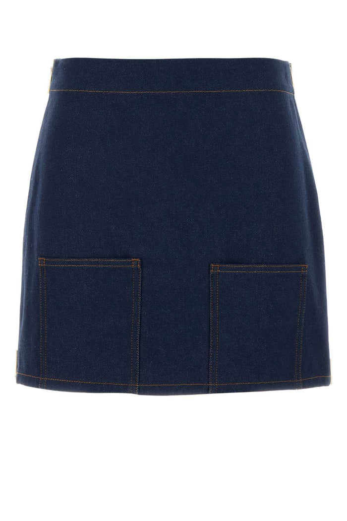 Fendi Navy Blue Mini Skirt