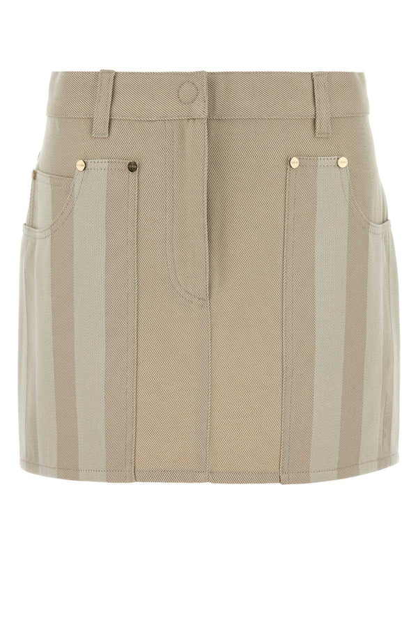 Fendi Beige Drill Mini Skirt