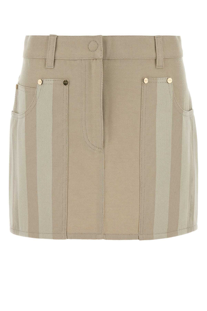 Fendi Beige Drill Mini Skirt