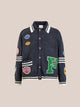 Found Varsity Patch Collared Cardigan