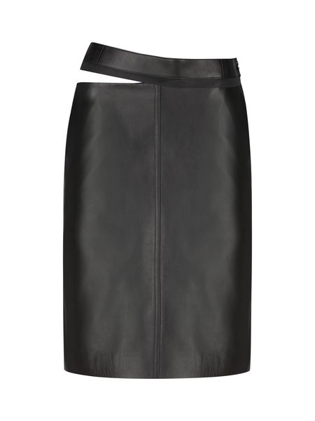 Fendi Black Leather Skirt