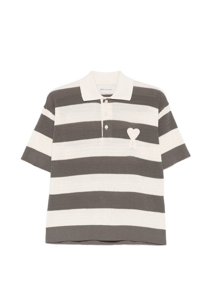 Ami Paris Cotton Short Sleeves Polo Adc