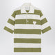 Ami Paris Ami De Coeur Striped Cotton Knit Polo Shirt