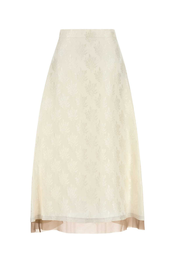 Fendi White Silk Blend Skirt
