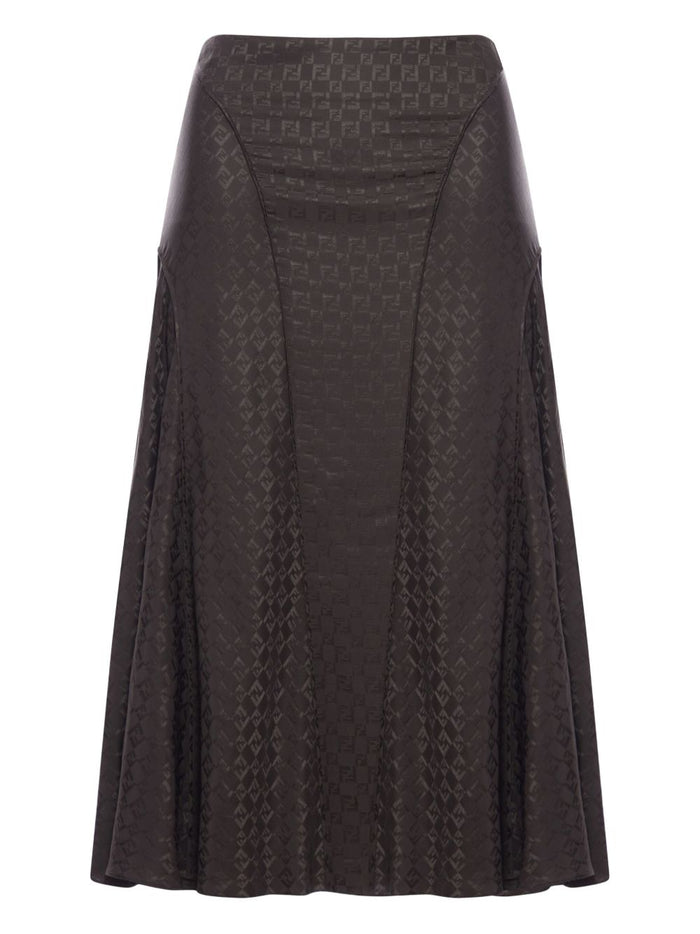 Fendi Brown Cotton Mini Skirts Gonna