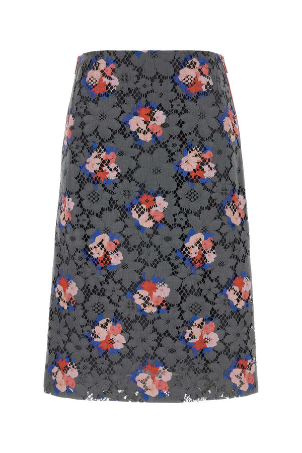 Fendi Printed Lace Skirt