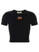 Fendi Lea Ribbed Logo-Patch T-Shirt