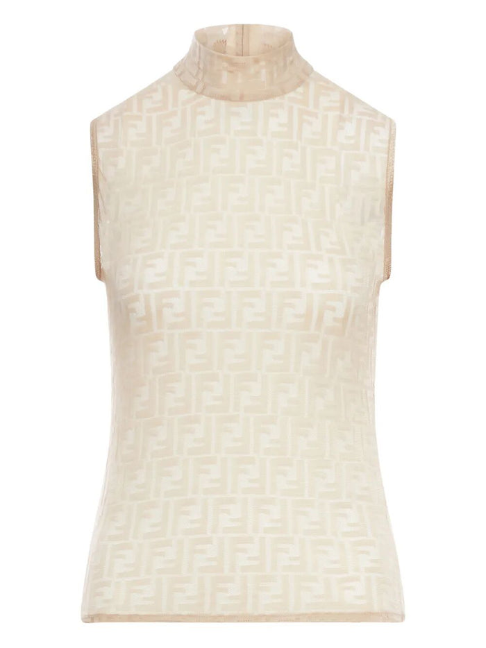 Fendi High-Neck Ff Jersey Top