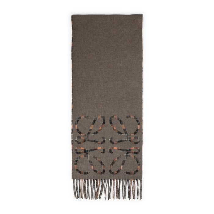 Loewe Brown 28X180 Anagram Silk And Cashmere Scarf