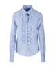 Ami Paris Ruffled Blue Cache Cotton Shirt